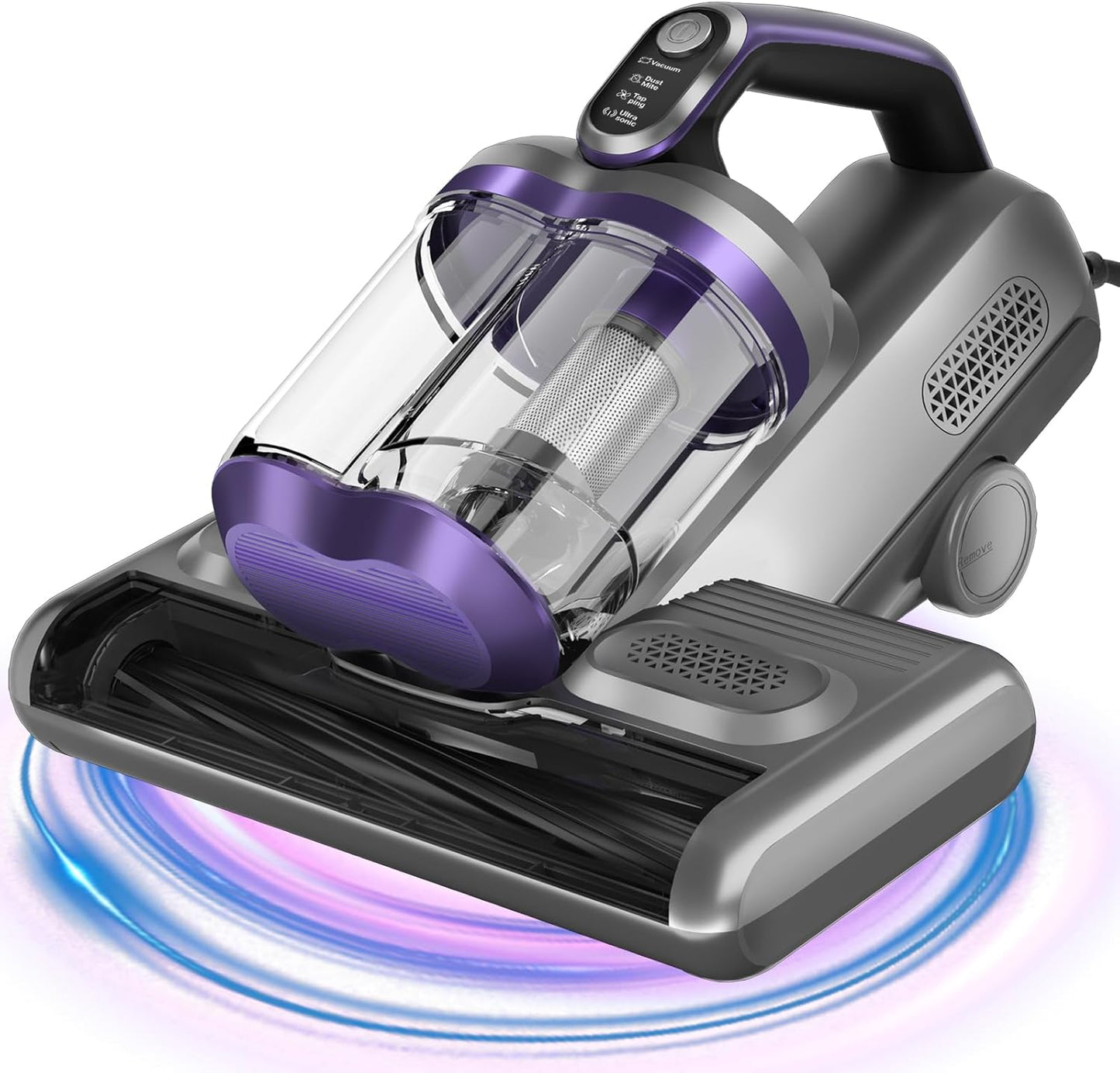 Aspiradora de colchones Colesy de 16 kPa con succión, UV y ultrasonidos, de mano, de alto calentamiento, 500 W, potente aspiradora de cama con doble taza para polvo y pelo de mascotas.