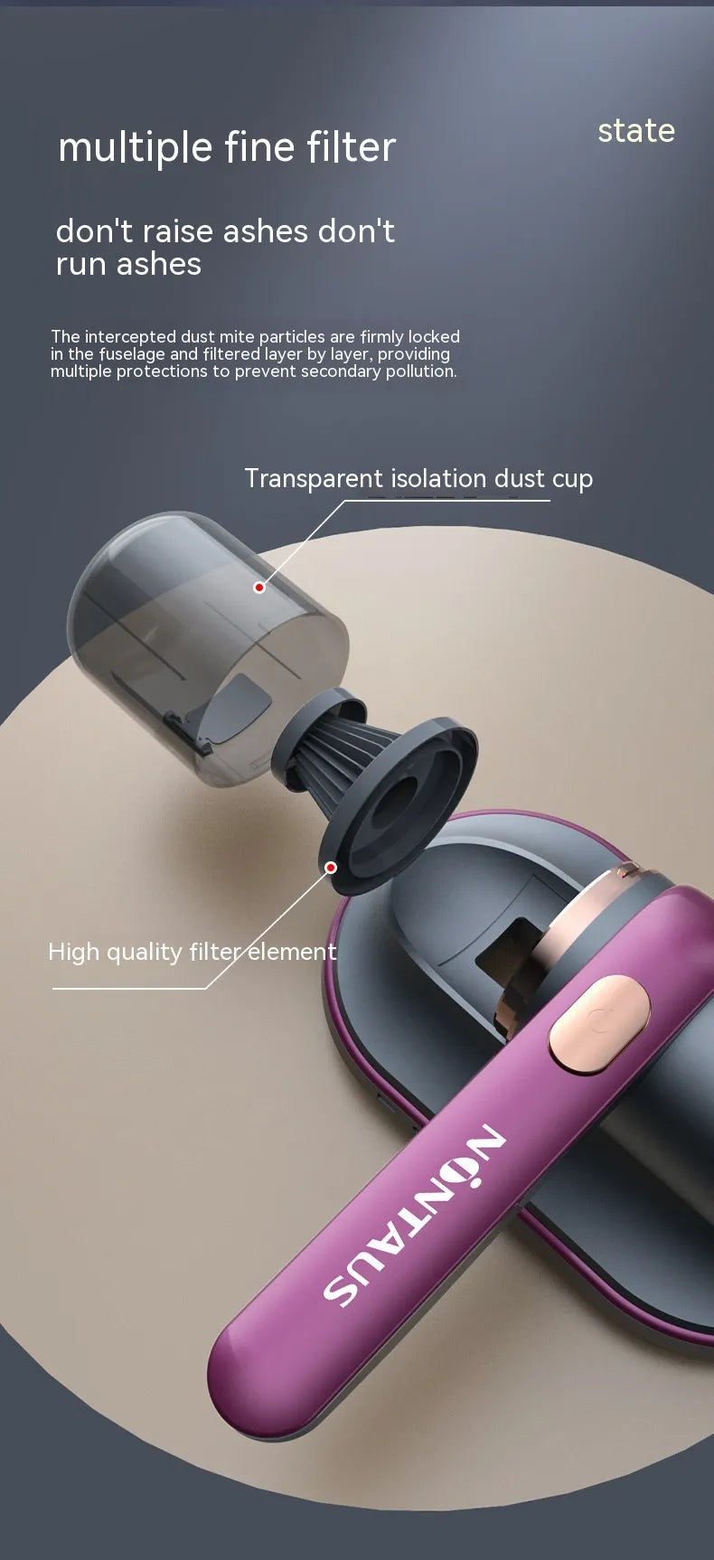 Clarion Pulse ™ Wireless UV-C Mattress Vacuum Cleaner – Derived from "clarity" and “clean” with UV-C upgrade technology.